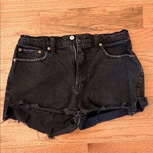 Abercrombie & Fitch Black Distressed Jean Shorts Curve Love